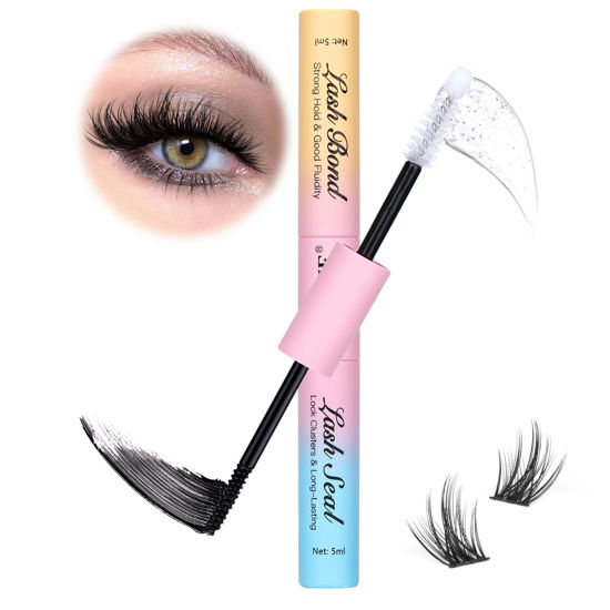 Picture of Ruairie Lash Bond and Seal Waterproof Lash Cluster Glue 2 in 1 Bond and Seal Lash Glue Strong Hold Long Lasting Cluster Lash Glue