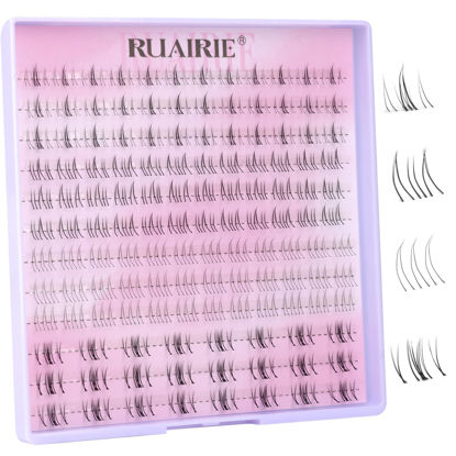 Picture of Bottom Lash Clusters Eyelash Extensions 132pcs Natural Eyelash Clusters Lash Extensions 4 Styles Wispy Individual Lashes by Ruairie