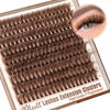 Picture of Pleell Brown Lash Clusters Fluffy Cluster Eyelash Extensions 50D Natural Eyelash Clusters 10-18MM 180Pcs Brown Wispy Cluster Individual Lashes DIY Eyelashes Extension at Home