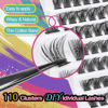 Picture of Lash Clusters 110 pcs Lash Extension DD Curl Cluster 10-16mm Eyelash Clusters Individual Lashes Natural Look Fluffy Lash Extensions Wispy Eyelashes Extensions DIY at Home by Pleell