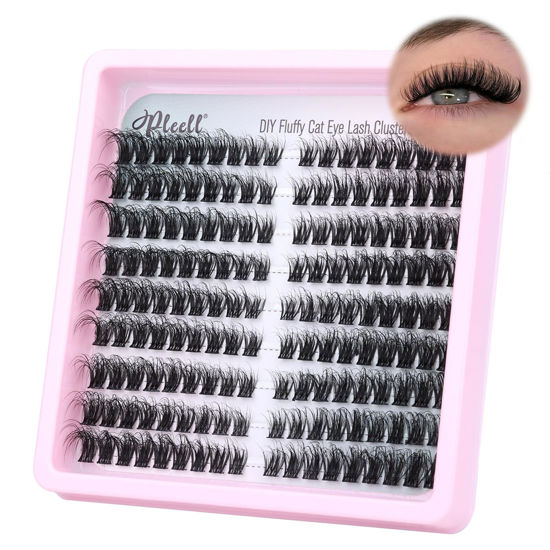 Picture of Fluffy Lash Clusters Wispy Eyelash Clusters 10-16MM Cluster Eyelash Extensions 162Pcs Individual Lashes Natural Clusters Eyelashes Extension by Pleell