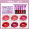 Picture of 6 Colors Grapes Lip Tint Stain Set, Korean Velvet Lip Stain Watery Lip Stain Tint Moisturizing Mini Liquid Lipstick Set, Long Wearing, Non-Stick Cup, Waterproof, High Pigment, Lip Tint Makeup