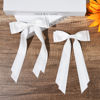 Picture of 2PCS Silky Satin Hair Bows Hair Clip White Hair Ribbon Ponytail Holder Accessories Slides Metal Clips Hair Bow for Women Girls Toddlers Teens Kids