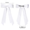 Picture of 2PCS Silky Satin Hair Bows Hair Clip White Hair Ribbon Ponytail Holder Accessories Slides Metal Clips Hair Bow for Women Girls Toddlers Teens Kids