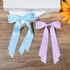 Picture of 2PCS Silky Satin Hair Bows Hair Clip Blue Purple Hair Ribbon Ponytail Holder Accessories Slides Metal Clips Hair Bow for Women Girls Toddlers Teens Kids