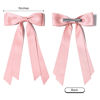 Picture of 2PCS Silky Satin Hair Bows Hair Clip Pink White Hair Ribbon Ponytail Holder Accessories Slides Metal Clips Hair Bow for Women Girls Toddlers Teens Kids