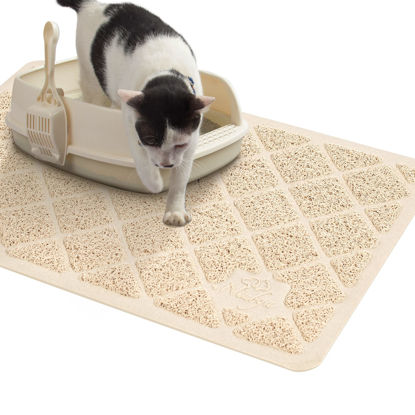 Picture of Niubya Premium Cat Litter Mat, Litter Box Mat with Non-slip and Waterproof Backing, Litter Trapping Mat Soft on Kitty Paws and Easy to Clean, Cat Mat Traps Litter from Box