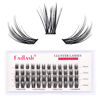 Picture of Cluster Lashes DIY Eyelash Extension Individual Lashes Black Lash Clusters Faux Mink Cluster Lash Extensions Soft Lightweight Eyelash Clusters Pre Made Volume Lashes Makeup (0.07-C, 10-16mm)