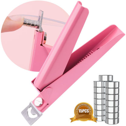 Picture of Light Pink Metal Premium Nail Clippers with Magnets Sizers for Acrylic Nails, Artificial Fake Nail False Nail Tip Cutter Trimmer Manicure Pedicure Sharp Blade Clip Tool for Salon Home Art Beauty