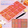 Picture of 16000Pcs Resin Jelly Rhinestones with Tweezers for Crafting, Red AB 2-6mm Mixed Sizes Flatback Gems, Bedazzling Crystal for DIY Crafts Clothing Tumblers Mugs Shoes Fabric Nail Art