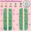 Picture of Resin Jelly Rhinestones for Crafting with B7000 Jewelry Glue, 2 Boxes Dark Green AB Flatback Crystals with 3Pcs 10ml Glue, Bedazzling Non Hotfix Gems for DIY Tumblers Clothing Shoes Manicure