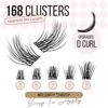 Picture of LASHVIEW Lash-Extension-Clusters 168pcs D Curl Lash Clusters Natural Look Cluster Lashes Extensions Super Thin Band & Soft Lashes Reusable 9-16mm MIX (705DD)