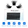 Picture of DIY Eyelash Extension Clusters Lashes 3D Volume Effect D Curl Wide Stem Individual Lash Clusters Reusable Artificial Fluffy Wispy False Eyelashes Set for Home Eyelash Extensions (0.07-D-10mm)