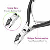 Picture of Cuticle Trimmer Cuticle Remover with Cuticle Pusher, XUNXMAS Professional Stainless Steel Durable Pedicure Manicure Tools Cutter Nipper Scissor Clipper for Fingernails and Toenails Dead Skin Black