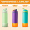 Picture of Alwenid 2PCS Silicone Water Bottle Boot for Owala 24 Oz, Anti-Slip Protective Sleeve Bottom Bumper Protector for FreeSip, Twist, and Flip Stainless Steel Water Bottles (Light Green+Orange)