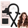 Picture of Heatless Hair Curling Rod Headband for Long Hair, No Heat Hair Curler Rollers Set can Sleep in Overnight, Satin Curl Ribbon Hair Wrap with Scrunchie and Hair Clips to Get Natural Waves Deep Black