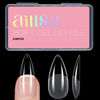 Picture of AILLSA Long Almond Nail Tips Soft Gel Full Cover Clear Gelly Nail Tips Half Matte Acrylic Nail Tips Pre-Filed Fake Press on Nail Tips for Extension Home DIY Salon Manicure 216PCS 12 Sizes