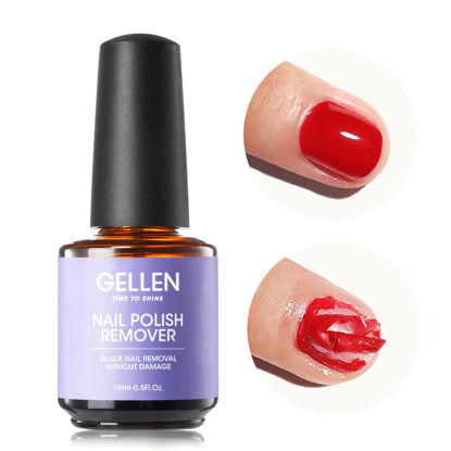 Picture of Gellen Gel Nail Polish Remover, 1pc Gel Polish Remover for Nails, Quick & Easy Nail Gel Remover in 2-5 Minutes, No Need Soaking Or Wrapping -15ml