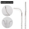 Picture of Tbestmax 300 Pcs Disposable Spoolies, Mascara Wand Eyelashes Brushes Applicator for Eyebrow Eye Lash Extension Black Stick White Head