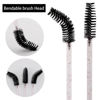 Picture of Tbestmax 300 Pcs Disposable Spoolies, Mascara Wand Eyelashes Brushes Applicator for Eyebrow Eye Lash Extension Pink Stick Black Head