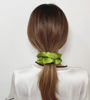 Picture of 12 Pcs Satin Silk Scrunchies Soft Ties Fashion Bands Hair Bow Ropes Elastic Bracelet Ponytail Holders Hair Accessories for Women and Girls (4.5 Inch, Olive Green)