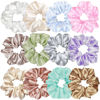 Picture of Sufermoe 12 Pcs Satin Silk Hair Scrunchies, Assorted Light color, 4.5 Inch Hair Ties for Women Girls