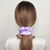 Picture of 12 Pcs Satin Silk Scrunchies Soft Hair Ties Fashion Bands Bows Hair Ropes Elastic Bracelet Ponytail Holders Hair Accessories for Women and Girls (4.5 Inch, Assorted Purple)