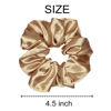 Picture of 12 Pcs Satin Silk Scrunchies Hair Ties Fashion Hair Bands Hair Bows Elastic Bracelets Ponytail Holders Accessories for Women and Girls (4.5 Inch, Light Brown)