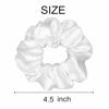 Picture of 12 Pcs Satin Silk Scrunchies Soft Ties Fashion Bands Hair Bow Ropes Elastic Bracelet Ponytail Holders Accessories for Women and Girls (4.5 Inch, Pure White)