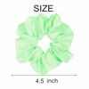 Picture of Sufermoe 12 Pcs Satin Silk Hair Scrunchies, Bright Green (4.5 Inch) - Hair Ties, Hair Bands, Hair Accessories for Women and Girls