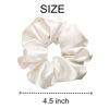 Picture of 12 Pcs Satin Silk Scrunchies, Hair Ties, Hair Bands, Bow Ropes, Elastic Bracelets, Ponytail Holders, Hair Accessories for Women and Girls (4.5 Inch, Pearl White)