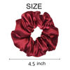 Picture of 12 Pcs Satin Silk Scrunchies Soft Hair Ties Fashion Hair Bands Bow Ropes Elastic Bracelet Ponytail Holders for Women and Girls (4.5 Inch, Wine Red)