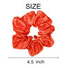 Picture of Sufermoe 12 Pcs Satin Silk Hair Scrunchies, Orange (4.5 Inch) Soft Hair Ties for Women and Girls, Hair Accessories for Different Hairstyles and Occasions