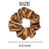 Picture of 12 Pcs Satin Silk Scrunchies, Soft Hair Ties, Fashion Hair Bands, Bow Ropes, Elastic Bracelets, Ponytail Holders, Accessories for Women and Girls (4.5 Inch, Brown)