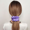 Picture of 12 Pcs Satin Silk Hair Scrunchies Soft Hair Ties Fashion Hair Bands Hair Bow Ropes Hair Elastic Bracelet Ponytail Holders Hair Accessories for Women and Girls (4.5 Inch, Purple)