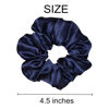 Picture of 12 Pcs Satin Silk Scrunchies Soft Ties Fashion Bands Hair Bows Elastic Bracelet Ponytail Holders for Women and Girls (4.5 Inch, Navy Blue)