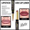 Picture of evpct 1Pcs Light Mauve Red Matte Lip Liner and Lipstick Combo Set Kit for Women, DNM Magic Neutral Lipstick 24 Hours Original Lipstick and Lips Liner Pencil Stain Makeup Long Lasting Waterproof, 22#