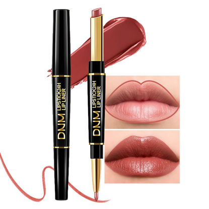 Picture of evpct DNM 1Pcs Plummy Terracotta Shine Lip Liner and Lipstick Combo Set Kit for Women, Moisturizing Glossy Tinted Lip Stick Balm, Sheer Shine Juicy Finish, Lightweight Hydrating Formula Lip Care 45#