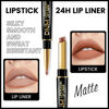 Picture of evpct 1Pcs Light Nude Brown Matte Lip Liner and Lipstick Combo Set Kit for Women, DNM Magic Neutral Lipstick 24 Hours Original Lipstick and Lips Liner Pencil Stain Gloss Makeup Long Lasting Waterproof