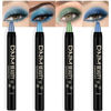 Picture of evpct 4Pcs Cream Blue Eyeshadow Stick Pencil Set for Eyes Waterproof Sky Blue Dazzling Blue Greenish Cyan Royal Blue Shimmer Metallic Holographic Eyeshadow Crayon Stick Bulk sombras en crema para ojos