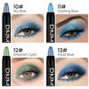 Picture of evpct 4Pcs Cream Blue Eyeshadow Stick Pencil Set for Eyes Waterproof Sky Blue Dazzling Blue Greenish Cyan Royal Blue Shimmer Metallic Holographic Eyeshadow Crayon Stick Bulk sombras en crema para ojos