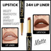 Picture of evpct 1Pcs Dark Deep Brown Matte Lip Liner and Lipstick Combo Set Kit for Women, DNM Magic Neutral Lipstick 24 Hours Original Lipstick and Lips Liner Pencil Stain Gloss Makeup Long Lasting Waterproof