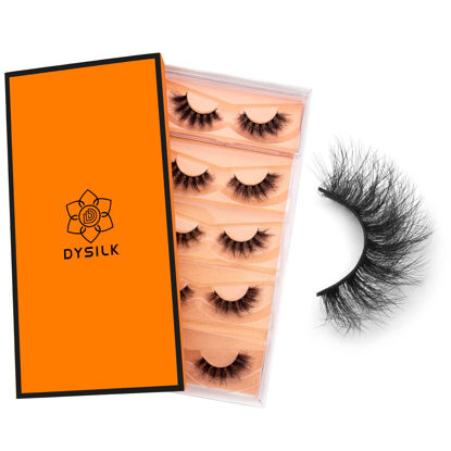 Picture of DYSILK Eyelashes Mink Lashes Fluffy - Fluffy Lashes 5 Pairs 6D Faux Mink Eyelash False Eyelashes Natural Look Lashes That Look Like Extensions Wispy Eyelashes Strip Lashes Eye Lashes | Fluffy-16mm