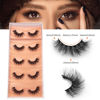 Picture of DYSILK Eyelashes Mink Lashes Fluffy - Fluffy Lashes 5 Pairs 6D Faux Mink Eyelash False Eyelashes Natural Look Lashes That Look Like Extensions Wispy Eyelashes Strip Lashes Eye Lashes | Fluffy-16mm