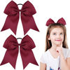 Picture of 2 Packs Jumbo Cheerleading Bow 8 Inch Cheer Hair Bows Large Cheerleading Hair Bows with Ponytail Holder for Teen Girls Softball Cheerleader Outfit Uniform (Wine Red)