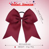 Picture of 2 Packs Jumbo Cheerleading Bow 8 Inch Cheer Hair Bows Large Cheerleading Hair Bows with Ponytail Holder for Teen Girls Softball Cheerleader Outfit Uniform (Wine Red)