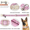 Picture of DOGWONG Cotton Dog Collar, Heavy-Duty Pink Plaid Dog Collar Durable Soft Pet Dog Collar Cute Girl Puppy Necklace for Small Medium Large Dog