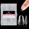 Picture of UNA GELLA Extra Short Almond Nail Tips, 312pcs XS Gel X Nail Tips Almond Pre-Shaped Half Matte Full Cover Nail Tips No Need File Clear Fake Nails Tips for Nail Extension Home DIY Nail Salon 12 Sizes