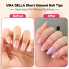 Picture of UNA GELLA Extra Short Almond Nail Tips Half Cover - Soft Gel Short Almond Shape Nail Tips Matte 216pcs Clear Gelly Almond Gel x Tips for Saving Nail Extension DIY Nail Art, Self-handle 12Sizes