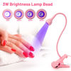 Picture of AORAEM LED Nail Lamps 3W Flexible Gooseneck Lamp Quicky Dry Nail Manicure Dryer Gel Polish Curing Light Plug Play Portable Flash Cure Light for Gel Nails Home DIY Professional Nail Art Tools Pink